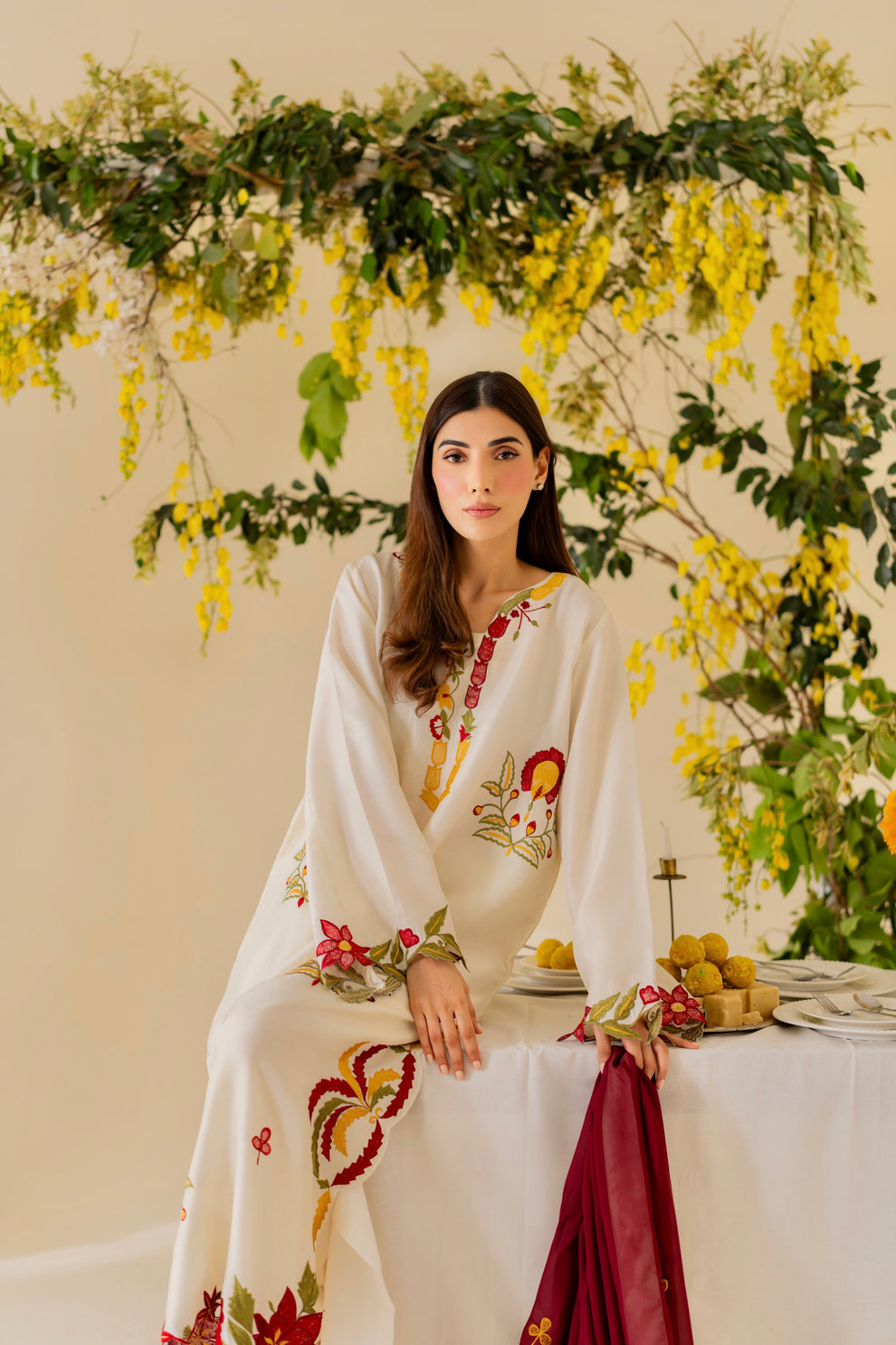 Tia Embroidered 3-Piece