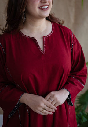 Adira Poplin Cotton Jhabba Kali 3pc Co-Ord set