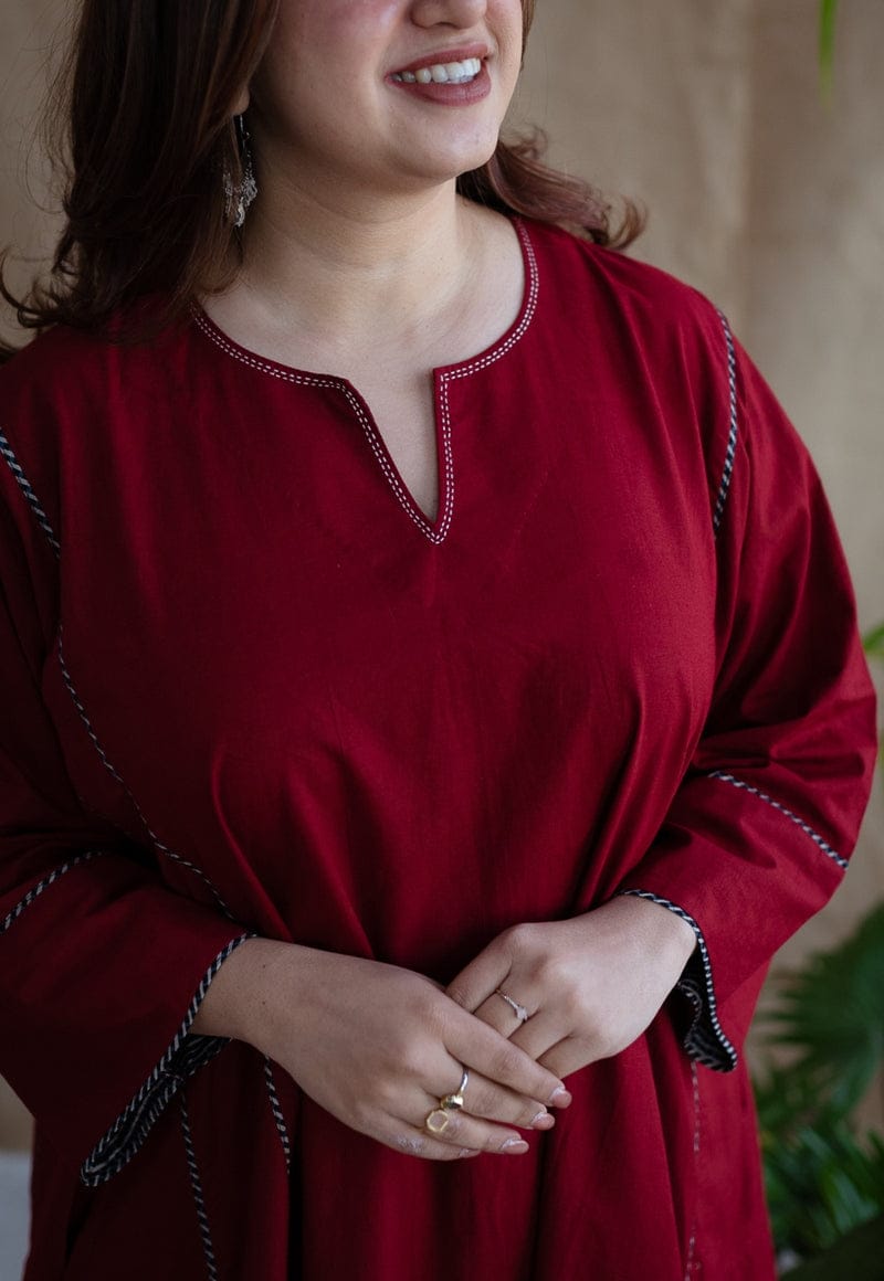 Adira Poplin Cotton Jhabba Kali 3pc Co-Ord set