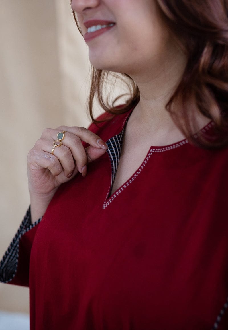 Adira Poplin Cotton Jhabba Kali 3pc Co-Ord set