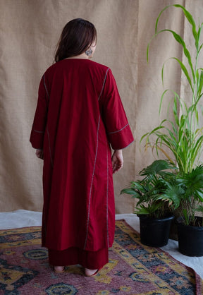 Adira Poplin Cotton Jhabba Kali 3pc Co-Ord set