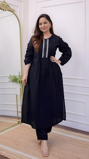 Leena Black Stitched 2 Piece