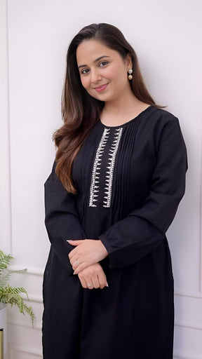 Leena Black Stitched 2 Piece