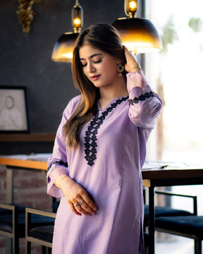 Haiza Lavender Stitched 2 Pc Co-Ord Set