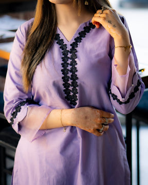 Haiza Lavender Stitched 2 Pc Co-Ord Set