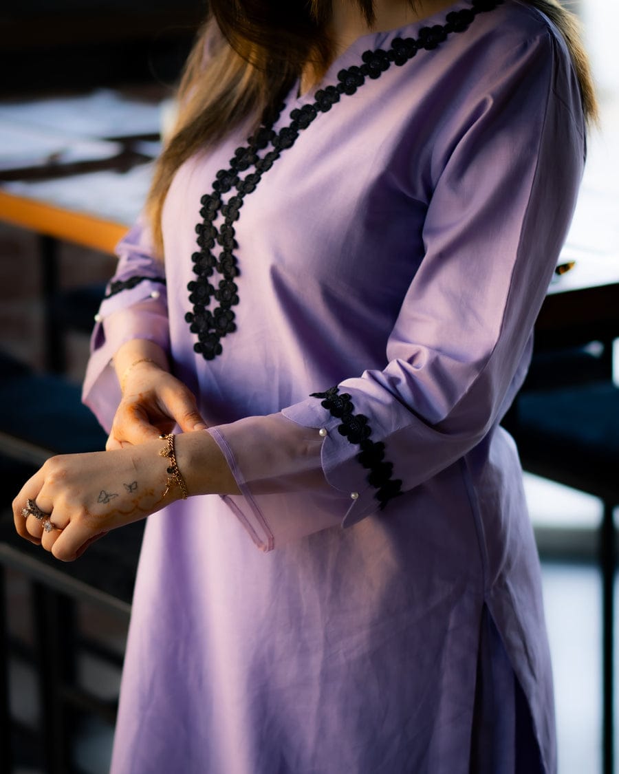 Haiza Lavender Stitched 2 Pc Co-Ord Set