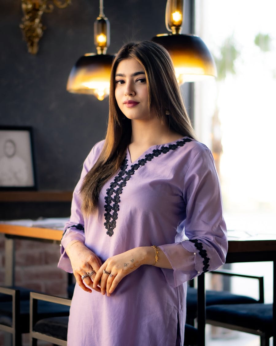 Haiza Lavender Stitched 2 Pc Co-Ord Set