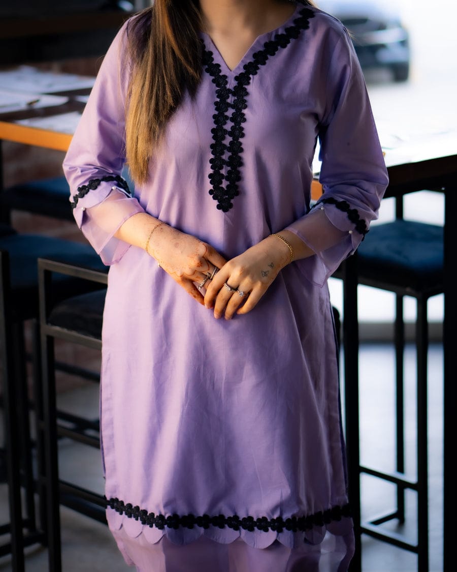Haiza Lavender Stitched 2 Pc Co-Ord Set