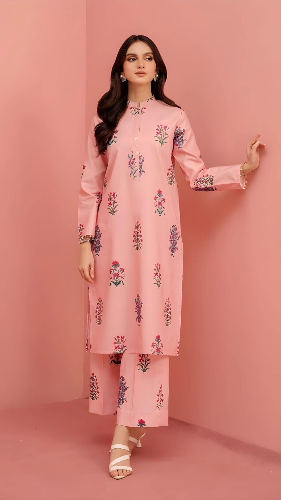Pink Printed - 2 Pc Stitched Co-Ord Set