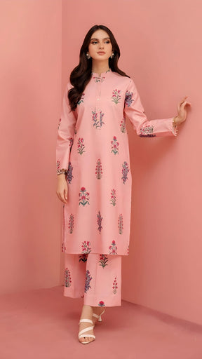 pink Printed - 2 Pc Stitched Co-Ord Set