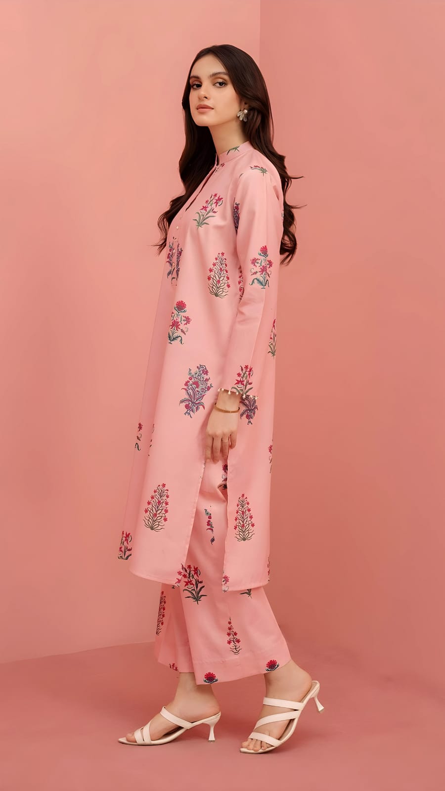 pink Printed - 2 Pc Stitched Co-Ord Set