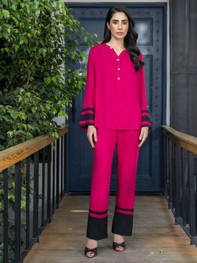 Dyed Color Block Lawn Cotton Co-Ord Set