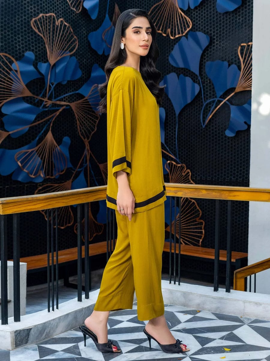 Dyed Color Viscose Cotton Co-Ord Set